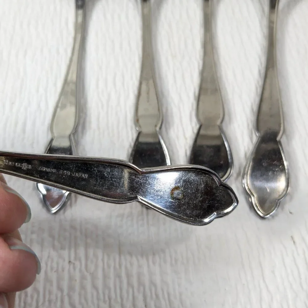 Vintage The Cellar LIVINGSTON place oval soup spoon SET 5 Stainless‎ steel